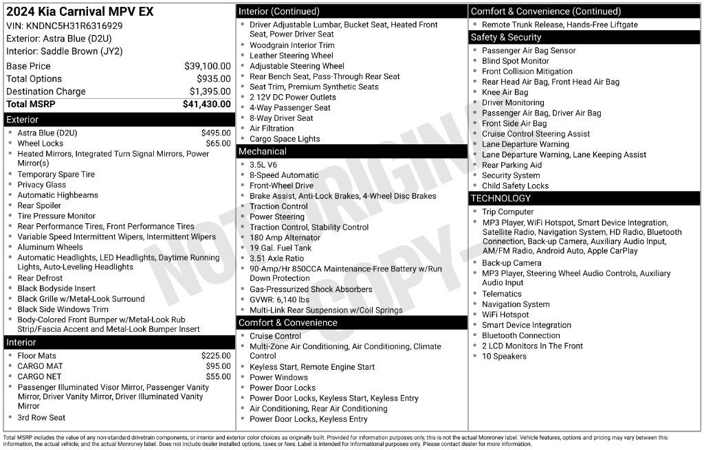 2024 Kia Carnival EX