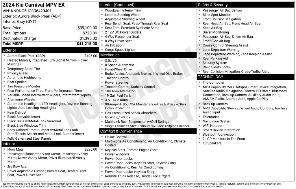 2024 Kia Carnival EX
